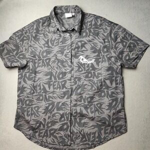 No Fear H&M Shirt Mens XS Gray Black Short Sleeve Button Down Skate Streetwear